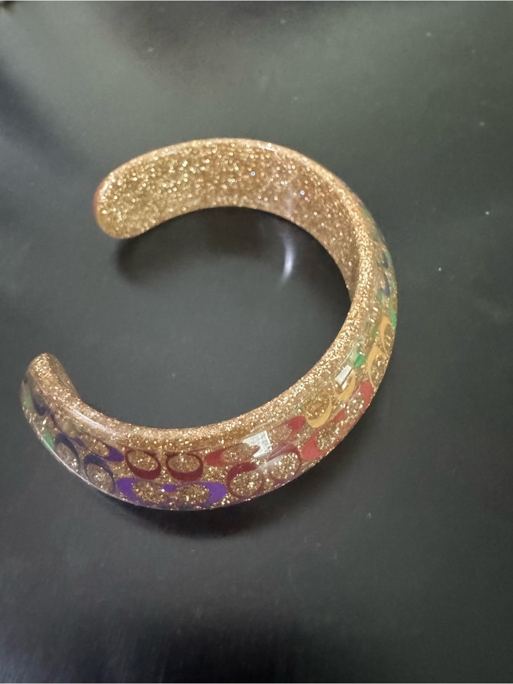 Coach Pride Glitter Multicolor Resin Cuff Bracelet